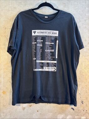 Black Graphic Short-Sleeve Men's Tee with White Print